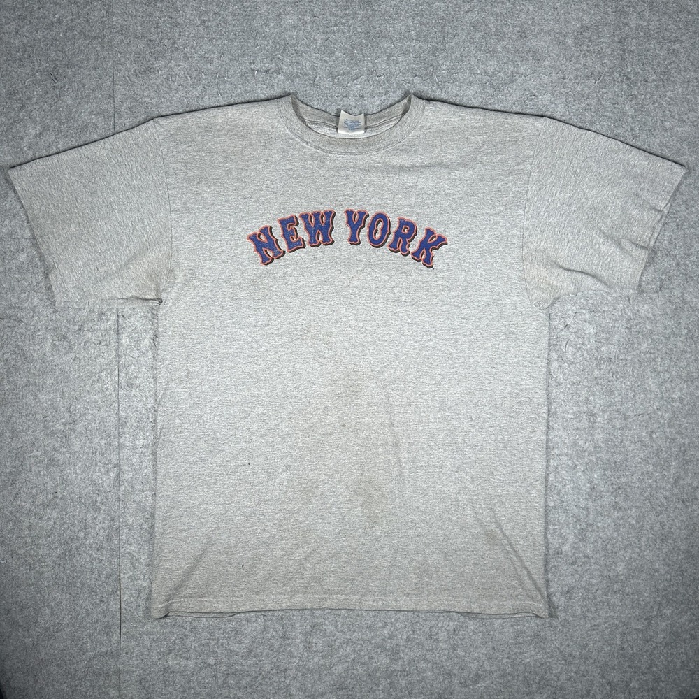 Vintage Majestic 1130 T-Shirt Mens 2XL Grey Heather Y2K Mets David Wright Mlb